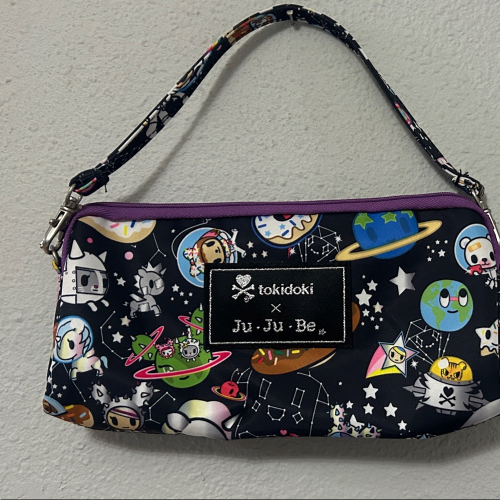 tokidoki Black and Purple Clutch